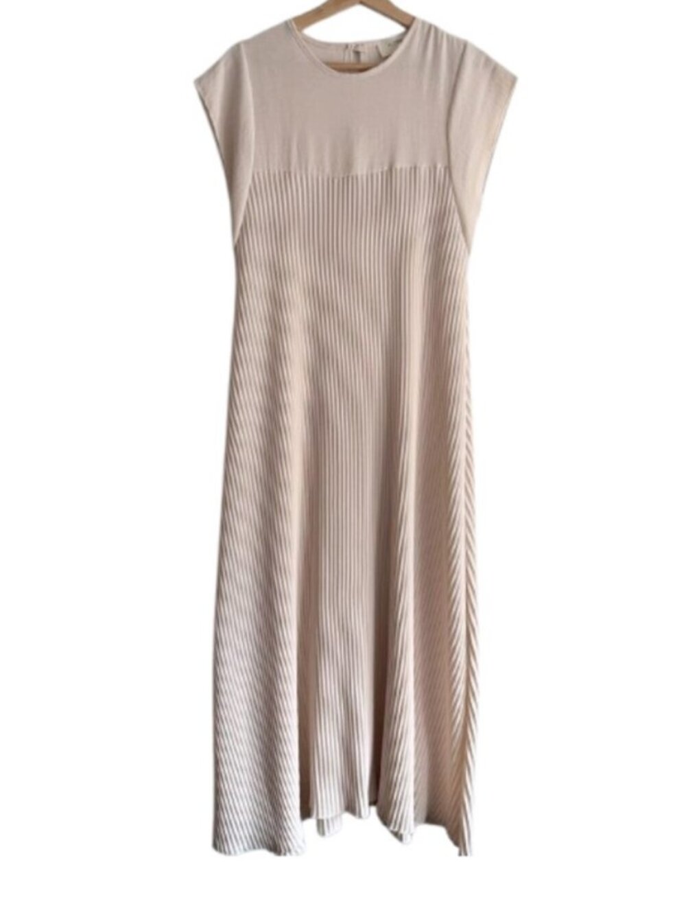 Floria pleated midi dress cream women's size 12 - Picture 3 of 7